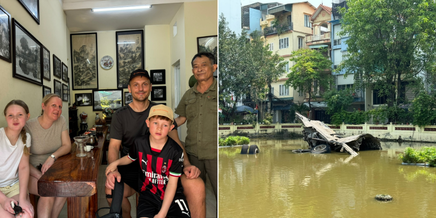 Vi besøger det sunkne fly