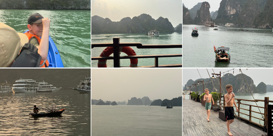 Vandet er stille med klipper i baggrunden