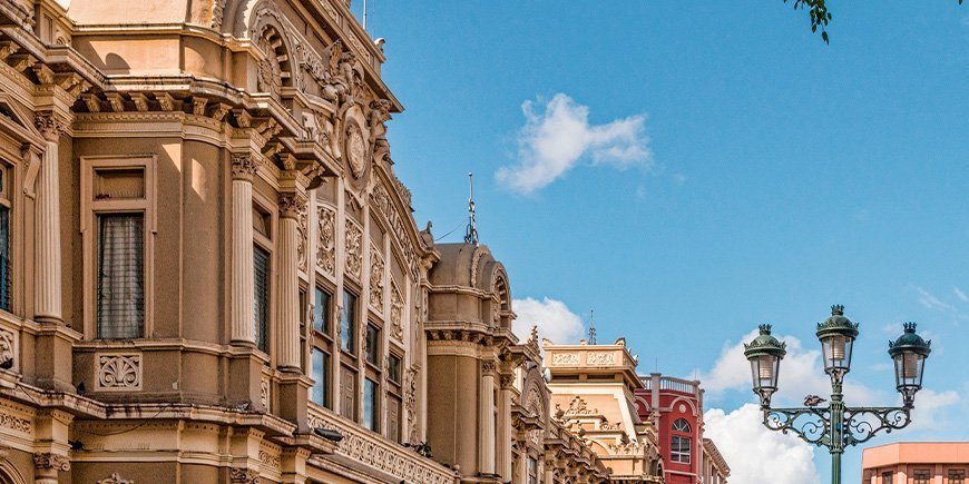 Historiske bygninger i San José i Costa Rica