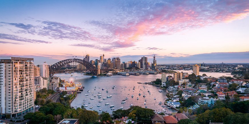 Den smukke havn i Sydney, Australien