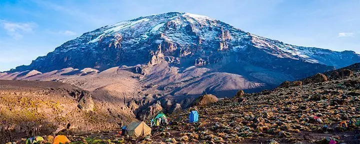 udsigt til Kilimanjaro fra Machame-ruten