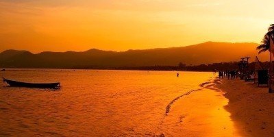 Solnedgang på Chaweng Beach på Koh Samui