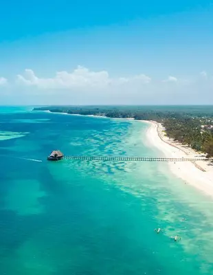 Oversigtsbillede fra Kiwengwa Beach på Zanzibar